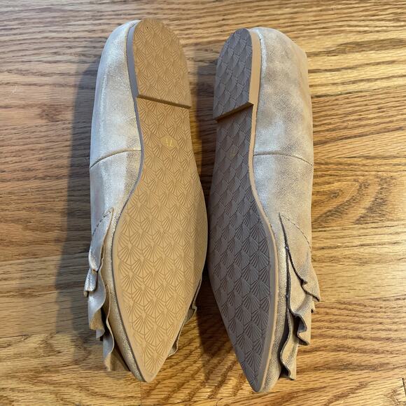 New Seychelles Anthropologie pointed toe flats gold metallic size 7.5 - Picture 4 of 10
